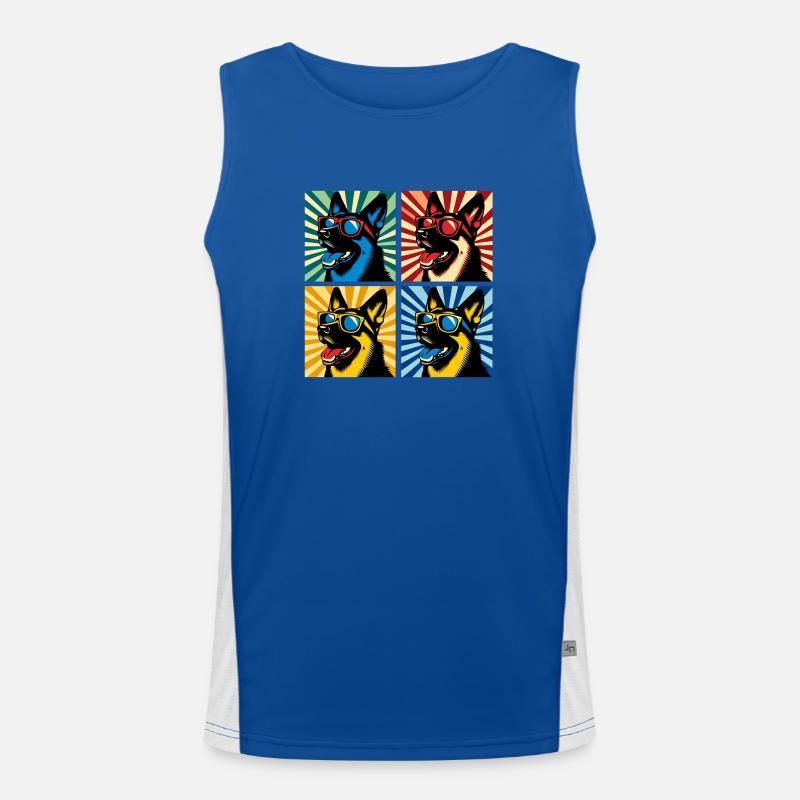 Shepherd's Pop Art Bear, Teddy, Biscuit, Waffles Men's Functional Contrast Tank Top 