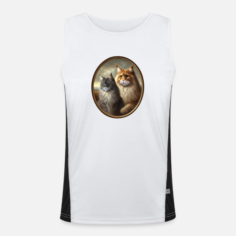 Duo Maine-Coon dans le style de la Renaissance Débardeur respirant contrasté Homme 