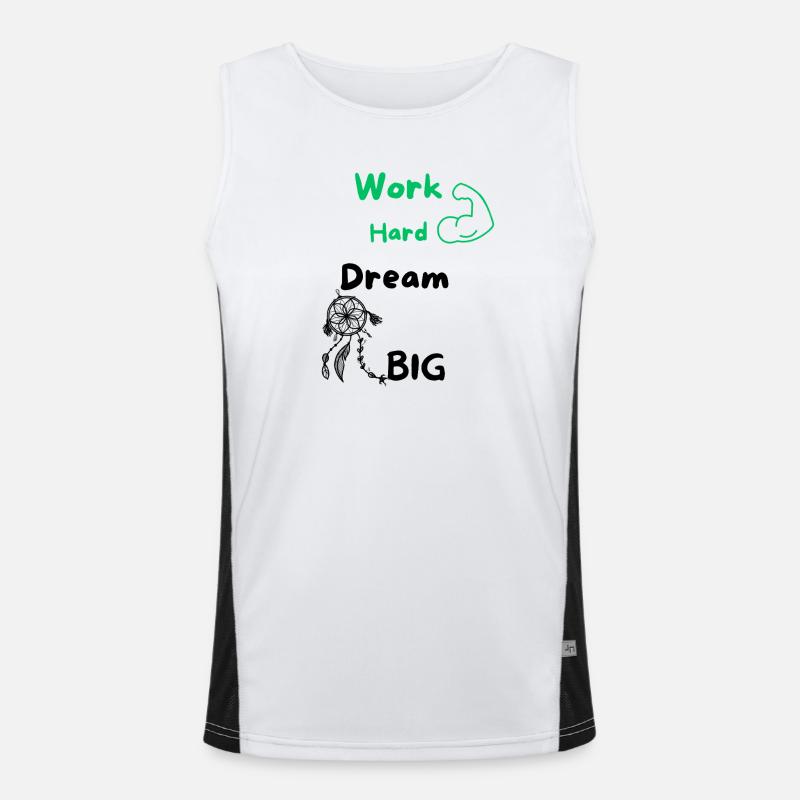 Work Hard Dream Big Funktionelles Kontrast-Tank Top für Männer 