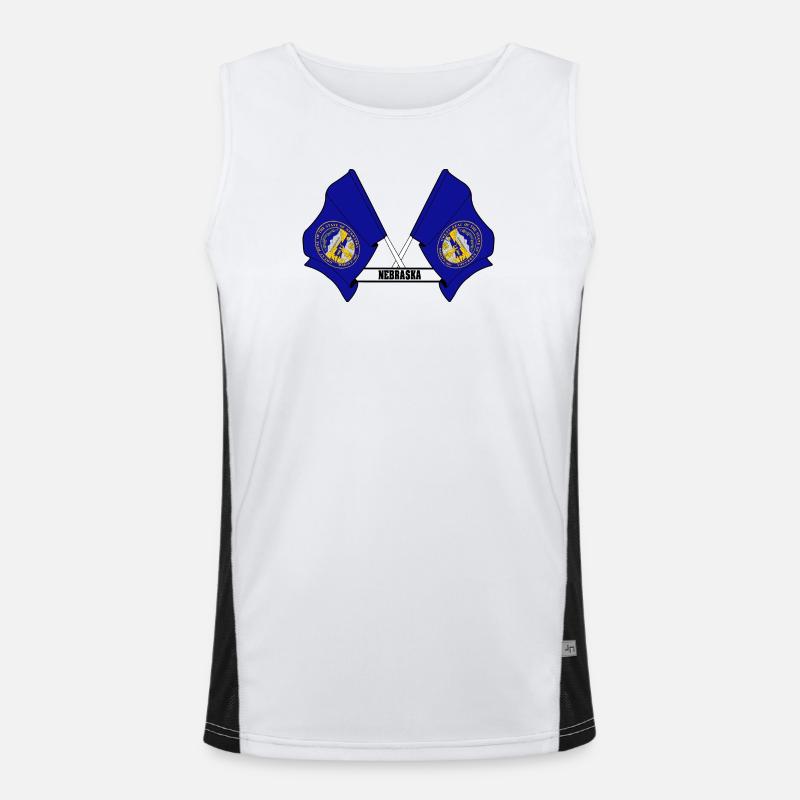 wee flags text NEBRASKA Funktionelles Kontrast-Tank Top für Männer 
