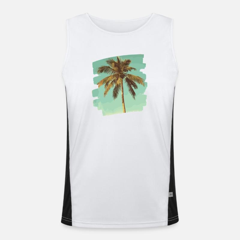 Palm Tree Retro Men's Functional Contrast Tank Top 