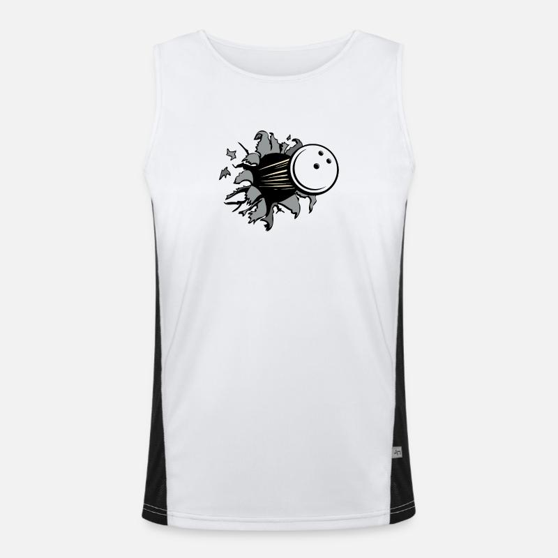 Kollision Bowlingball Durchbruch Funktionelles Kontrast-Tank Top für Männer 