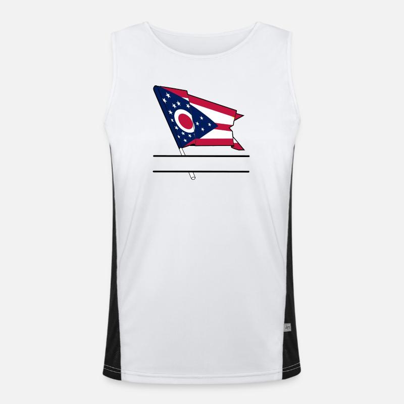 Bannière de texte Flag Ohio Débardeur respirant contrasté Homme 