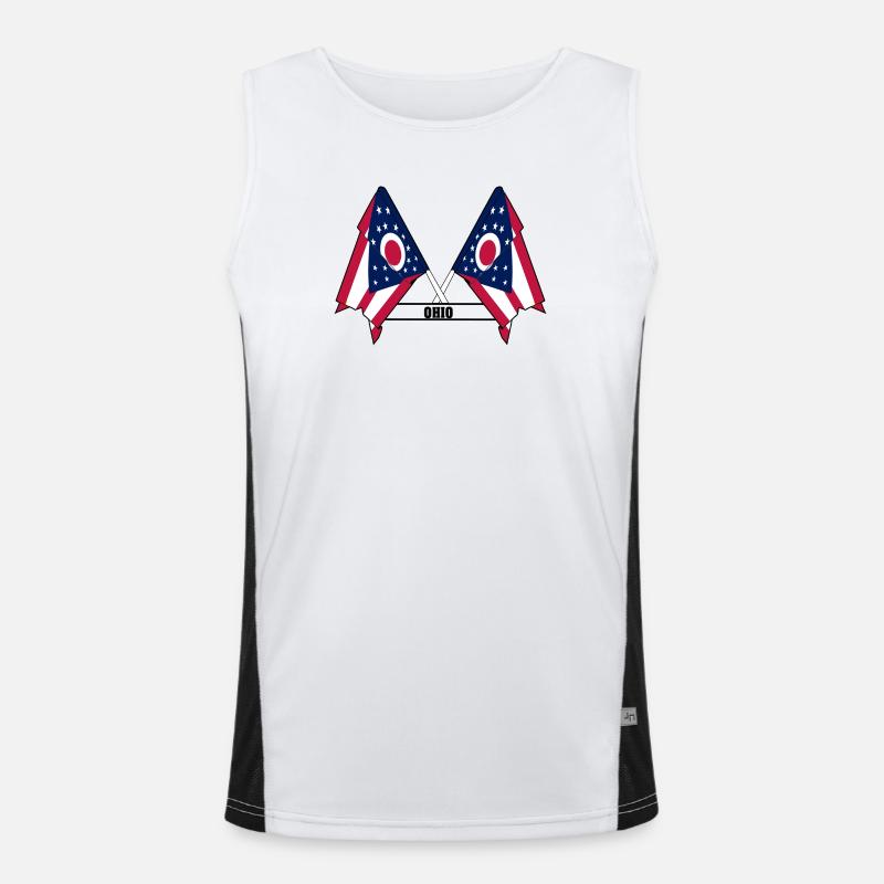 texte des drapeaux wee OHIO Débardeur respirant contrasté Homme 