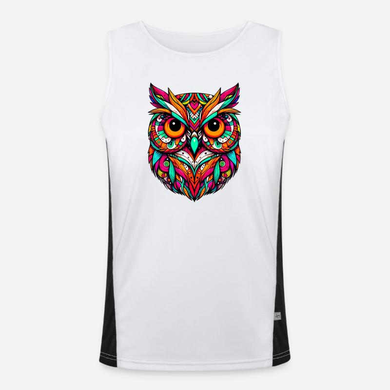 Eule Funktionelles Kontrast-Tank Top für Männer 