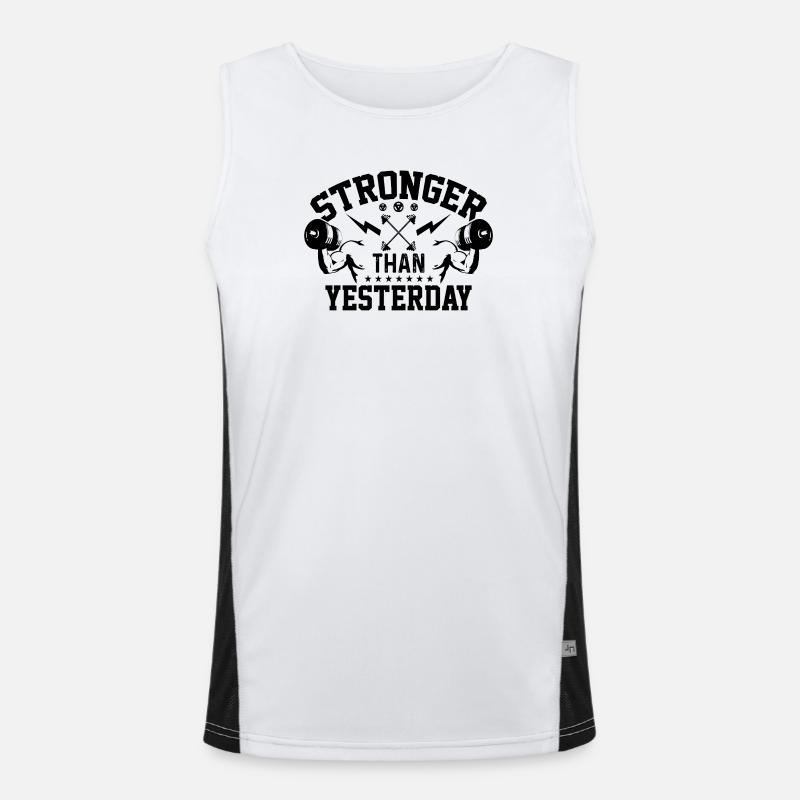 Stärker als gestern Funktionelles Kontrast-Tank Top für Männer 