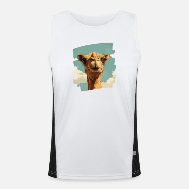 Kamel - Funktionel kontrast tanktop til herrer  - hvid/sort
