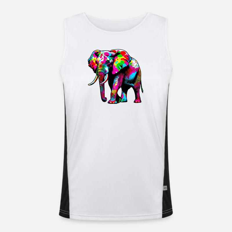 Elefant Funktionelles Kontrast-Tank Top für Männer 