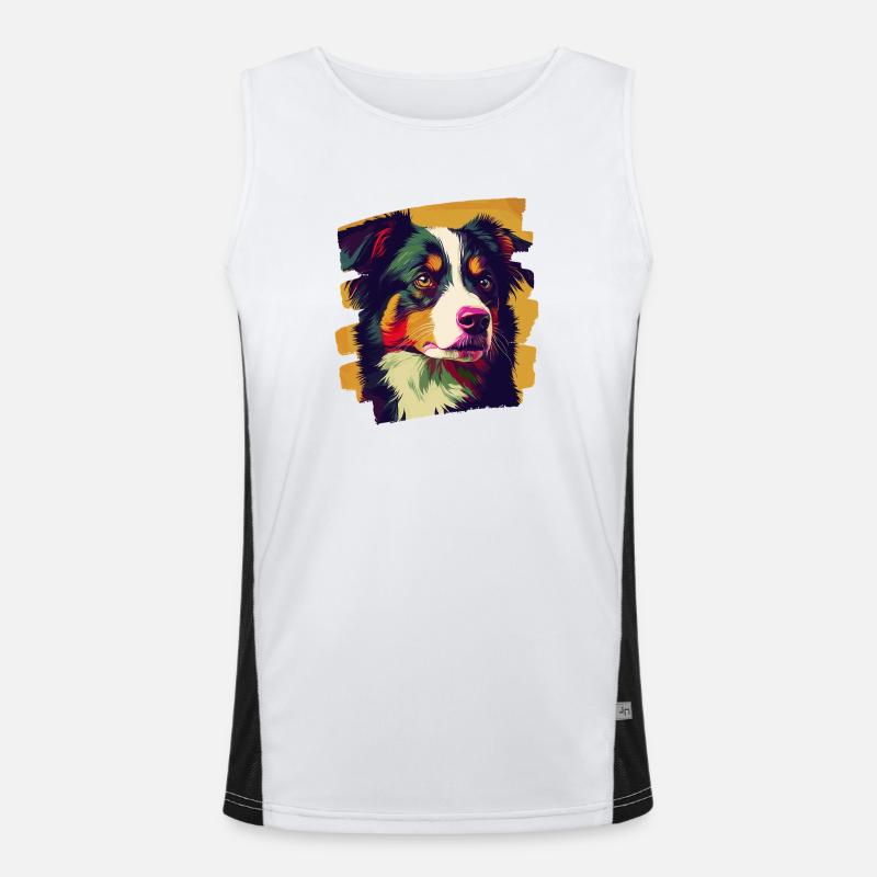 Australian Shepherd Funktionelles Kontrast-Tank Top für Männer 