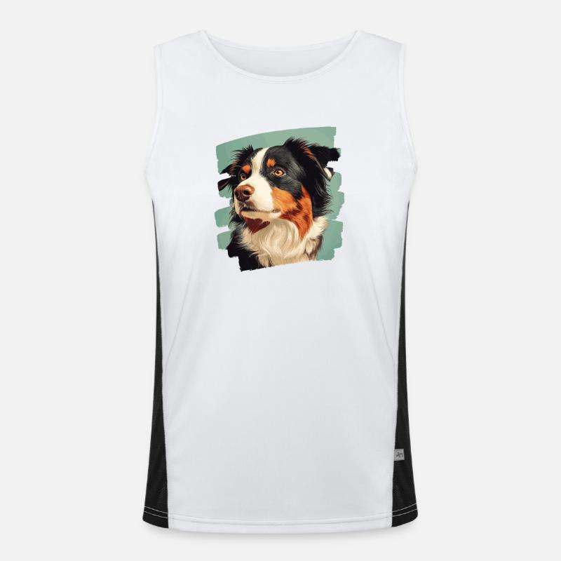 Australian Shepherd Men's Functional Contrast Tank Top 