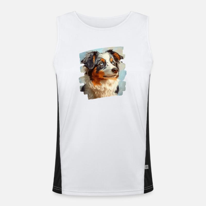 Australian Shepherd Men's Functional Contrast Tank Top 