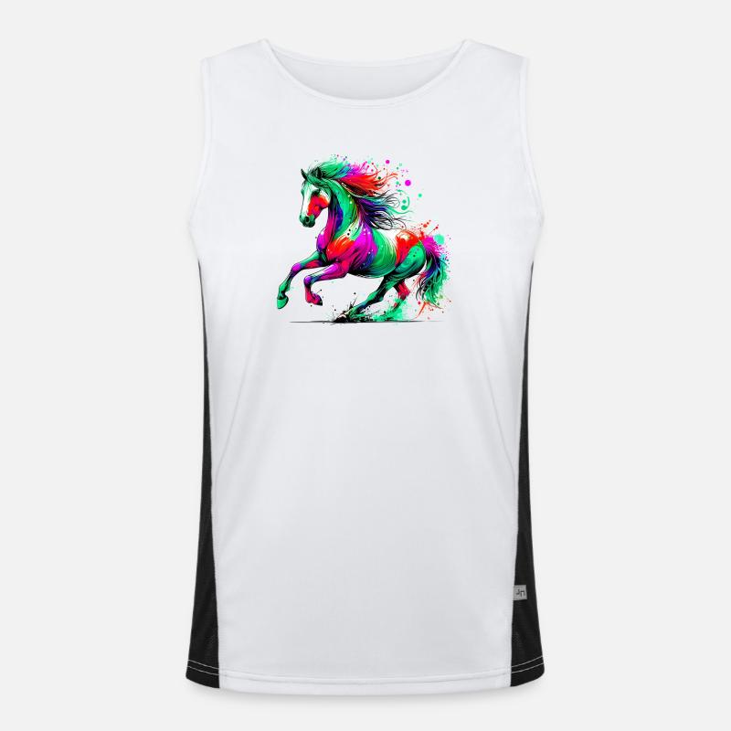 Pferd Funktionelles Kontrast-Tank Top für Männer 