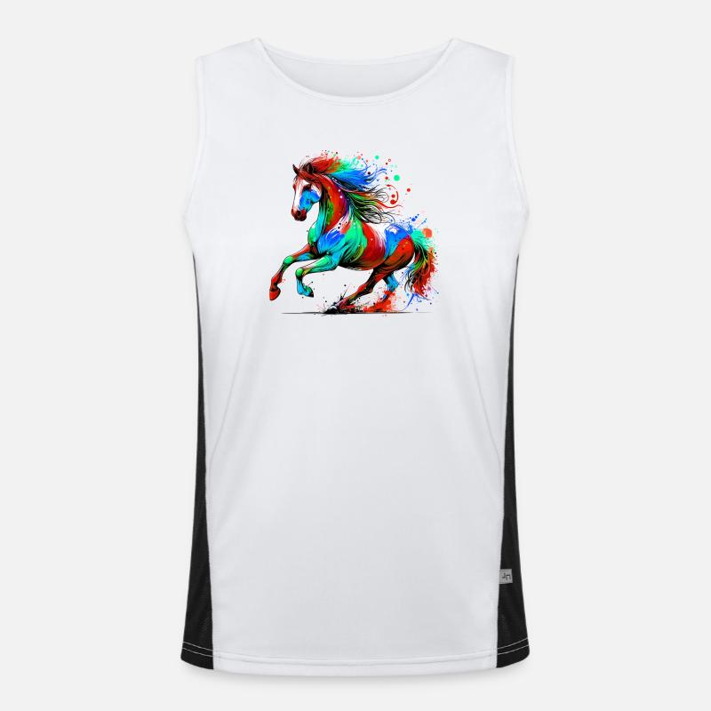 Pferd Funktionelles Kontrast-Tank Top für Männer 