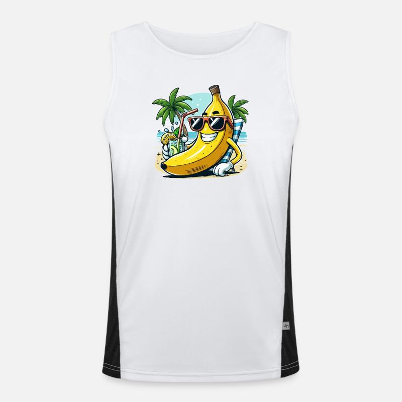 Entspannte Banane Funktionelles Kontrast-Tank Top für Männer 
