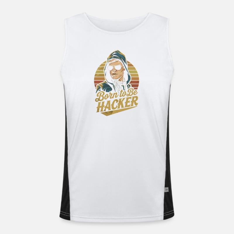 Born to Be Hacker – Informatik Nerd IT Funktionelles Kontrast-Tank Top für Männer 