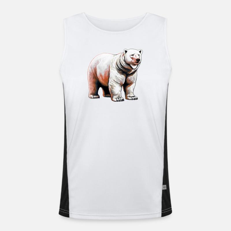 White polar bear Men's Functional Contrast Tank Top 