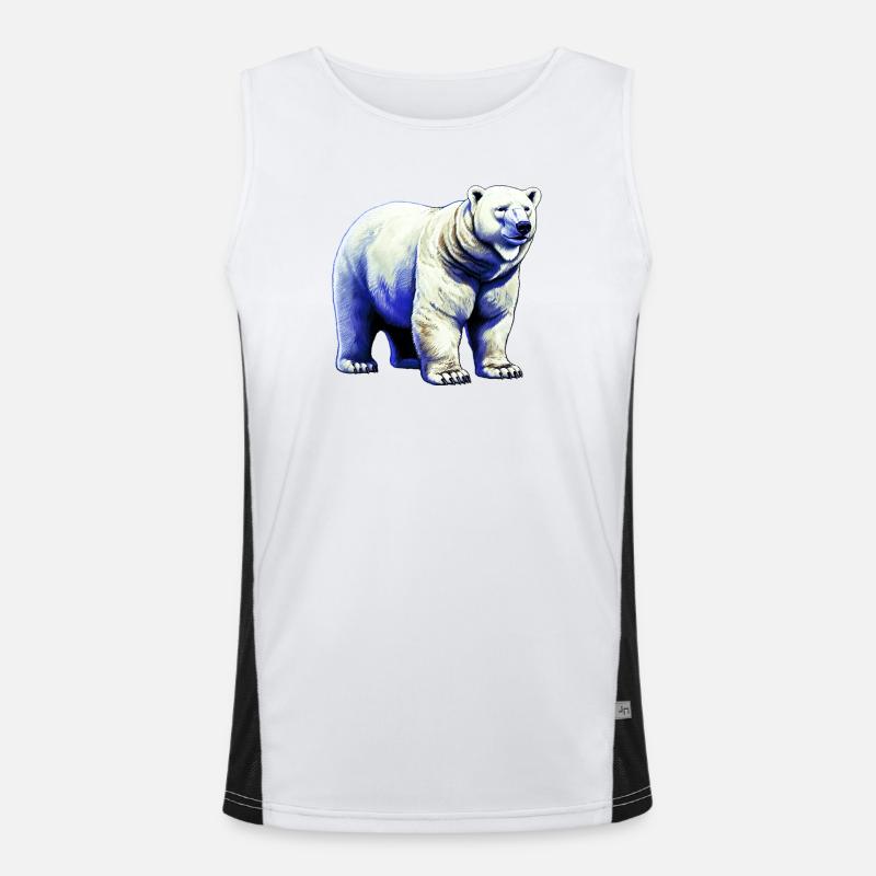 White polar bear Men's Functional Contrast Tank Top 