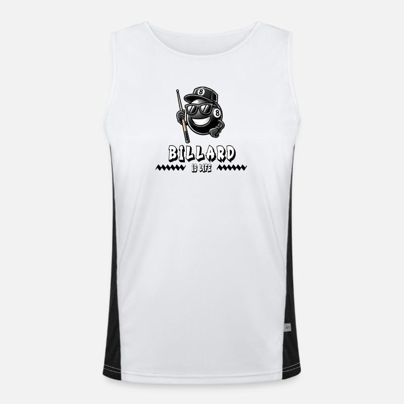 Billard ist Leben – Cooles 8-Ball Design Funktionelles Kontrast-Tank Top für Männer 