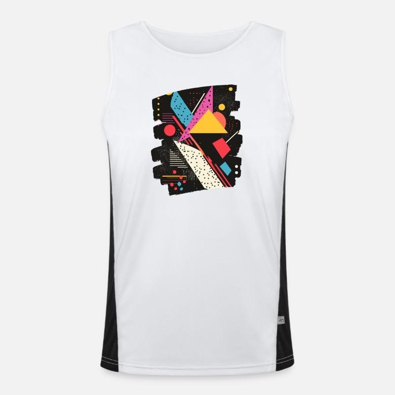 80s Funktionelles Kontrast-Tank Top für Männer 