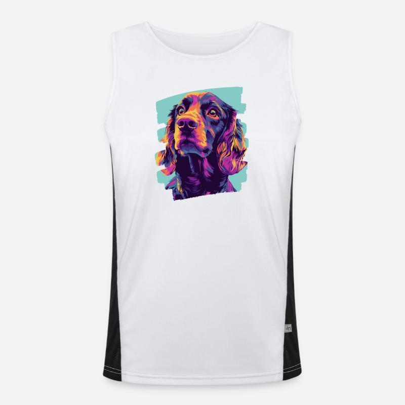 Cocker Spaniel Funktionelles Kontrast-Tank Top für Männer 