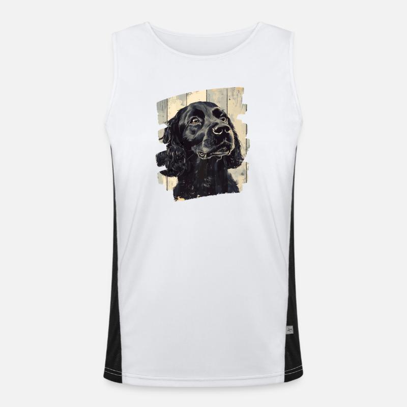 Cocker Spaniel Funktionelles Kontrast-Tank Top für Männer 