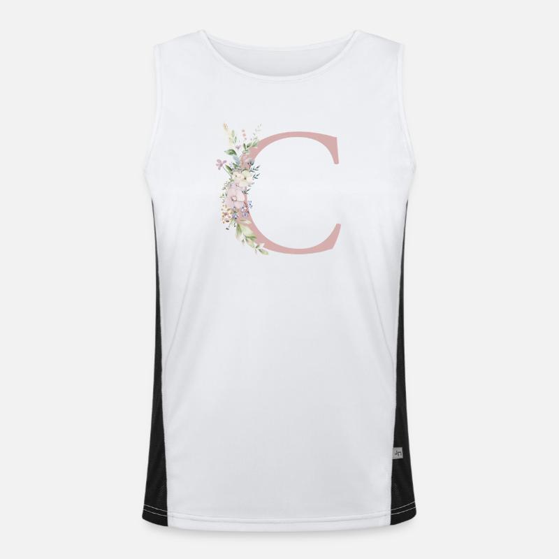 C Monogram, Floral, Customizable Men's Functional Contrast Tank Top 