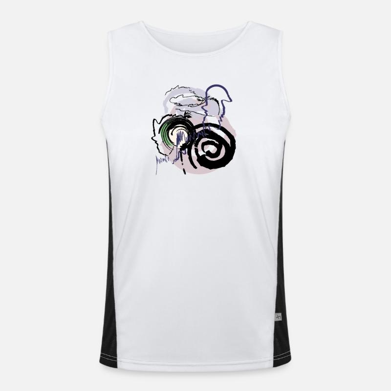 Abstract pattern - Men's Functional Contrast Tank Top  - white/black