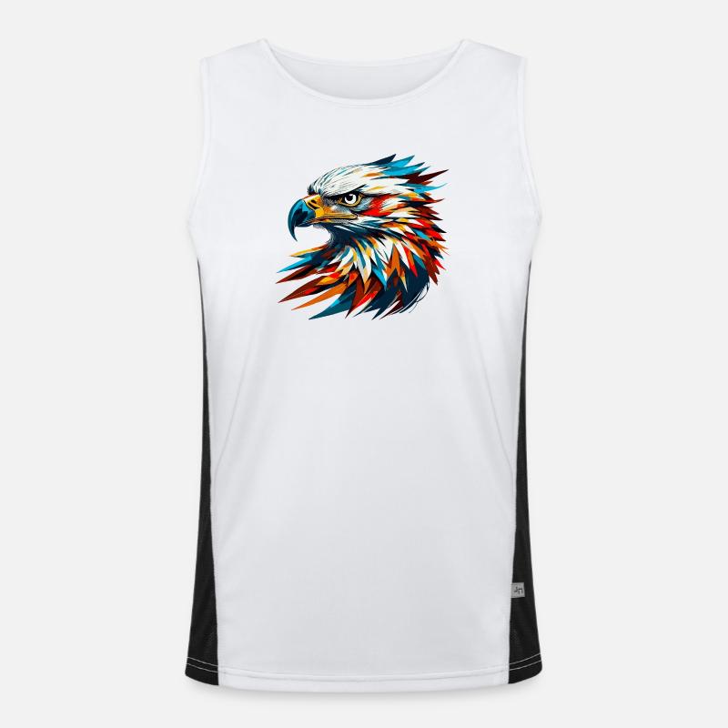 Majestic eagle head! Men's Functional Contrast Tank Top 