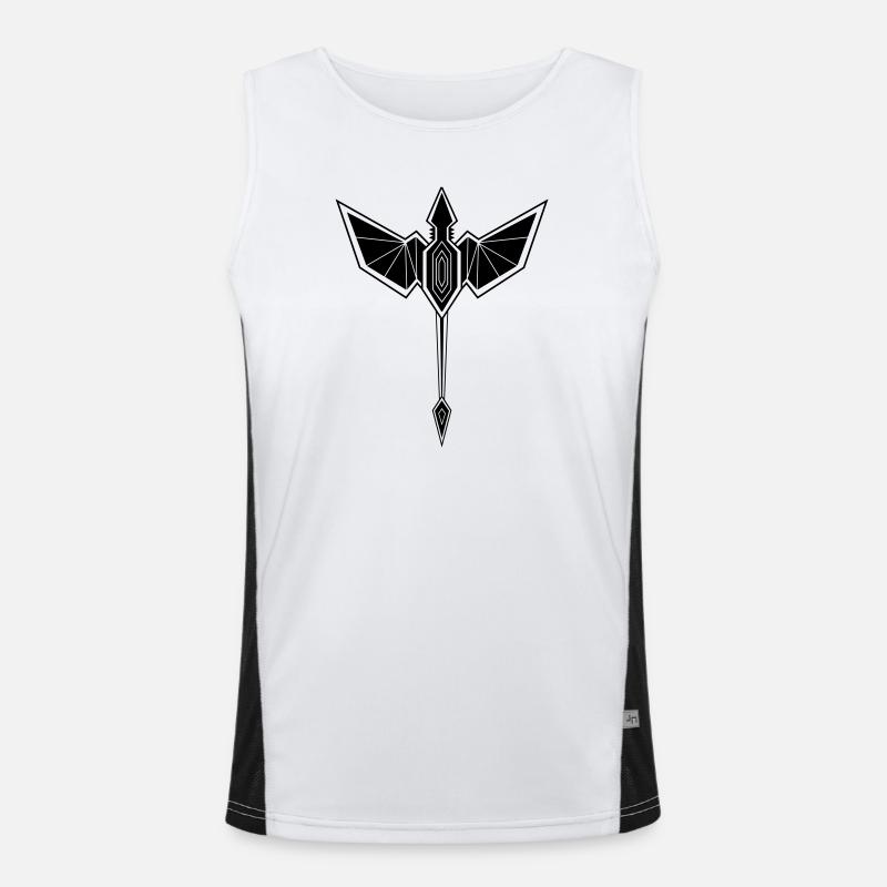 Drache geometrischer Stamm Funktionelles Kontrast-Tank Top für Männer 