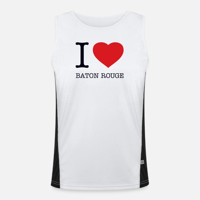 I LOVE BATON ROUGE Men's Functional Contrast Tank Top 