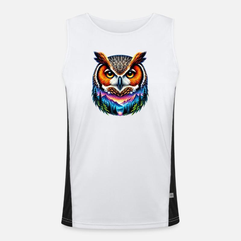 Eule Funktionelles Kontrast-Tank Top für Männer 
