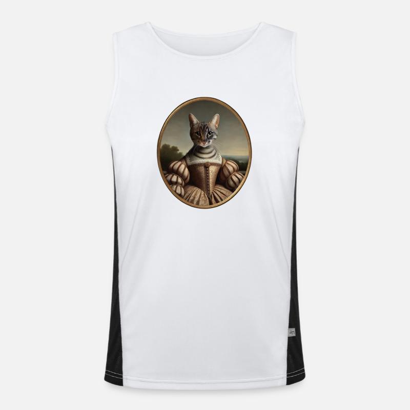 Bengalkatze im Stil der Renaissance Funktionelles Kontrast-Tank Top für Männer 