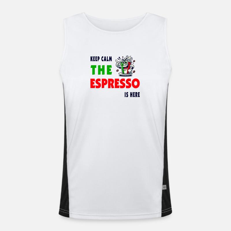 Espresso Italy / Coffee Design Men's Functional Contrast Tank Top 