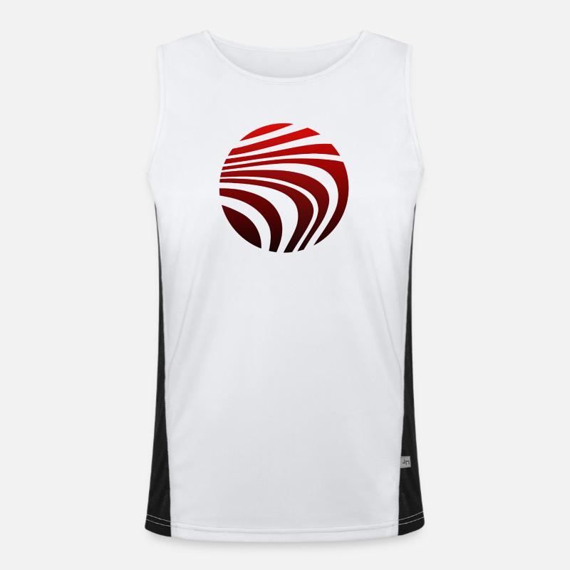 Psychedelic Pattern Red Black Gradient - Men's Functional Contrast Tank Top  - white/black