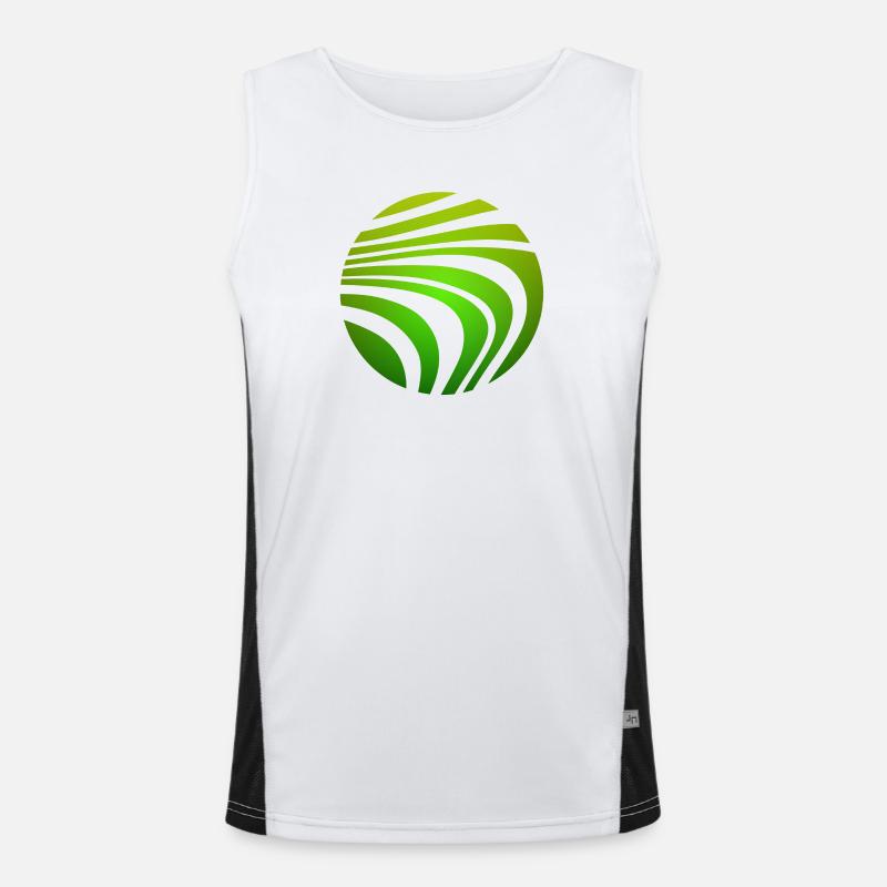 Psychedelic Pattern Green Gradient - Men's Functional Contrast Tank Top  - white/black