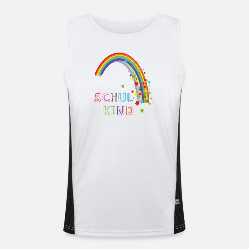 Schulkind Regenbogen Funktionelles Kontrast-Tank Top für Männer 