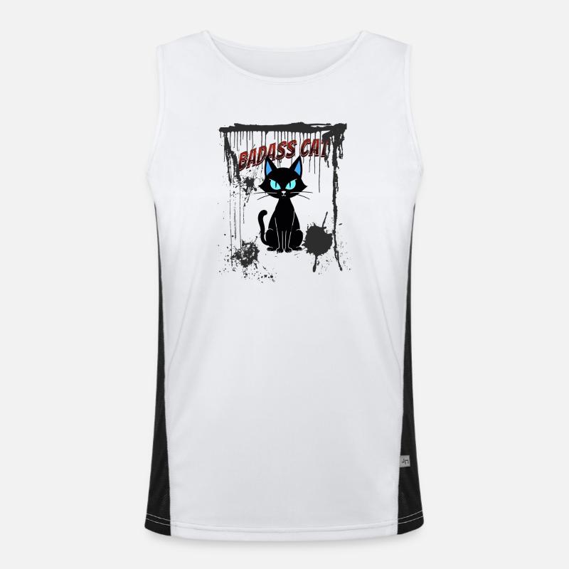 Badass Cat Men's Functional Contrast Tank Top 