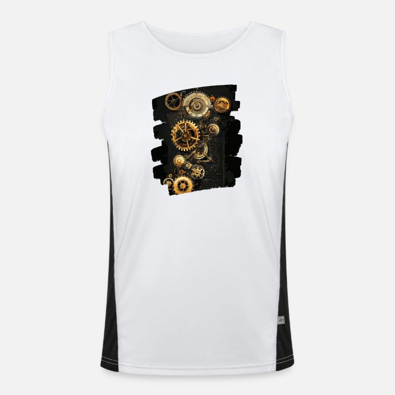 Steampunk Clockwork Men's Functional Contrast Tank Top 
