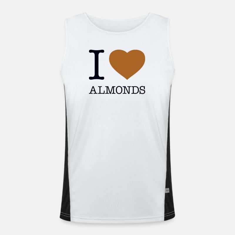 I LOVE ALMONDS Funktionelles Kontrast-Tank Top für Männer 