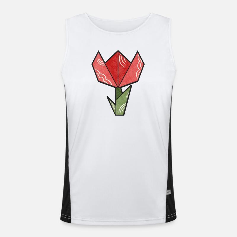 Fleur d’origami - Tulipe Débardeur respirant contrasté Homme 