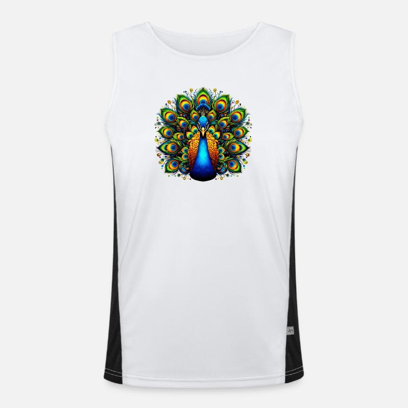 Pfau Funktionelles Kontrast-Tank Top für Männer 