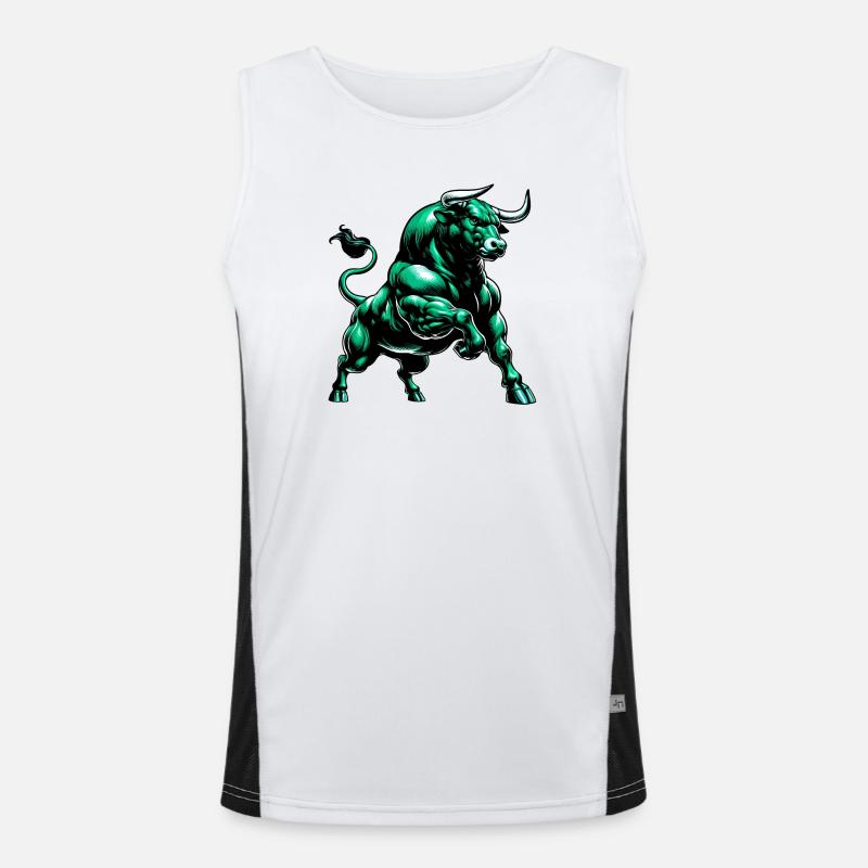 Stier Funktionelles Kontrast-Tank Top für Männer 