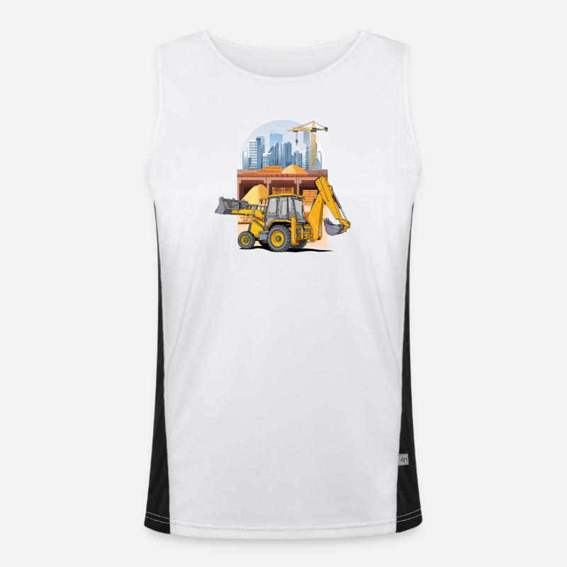 Baggerlader, Traktor Lader auf der Baustelle Funktionelles Kontrast-Tank Top für Männer 