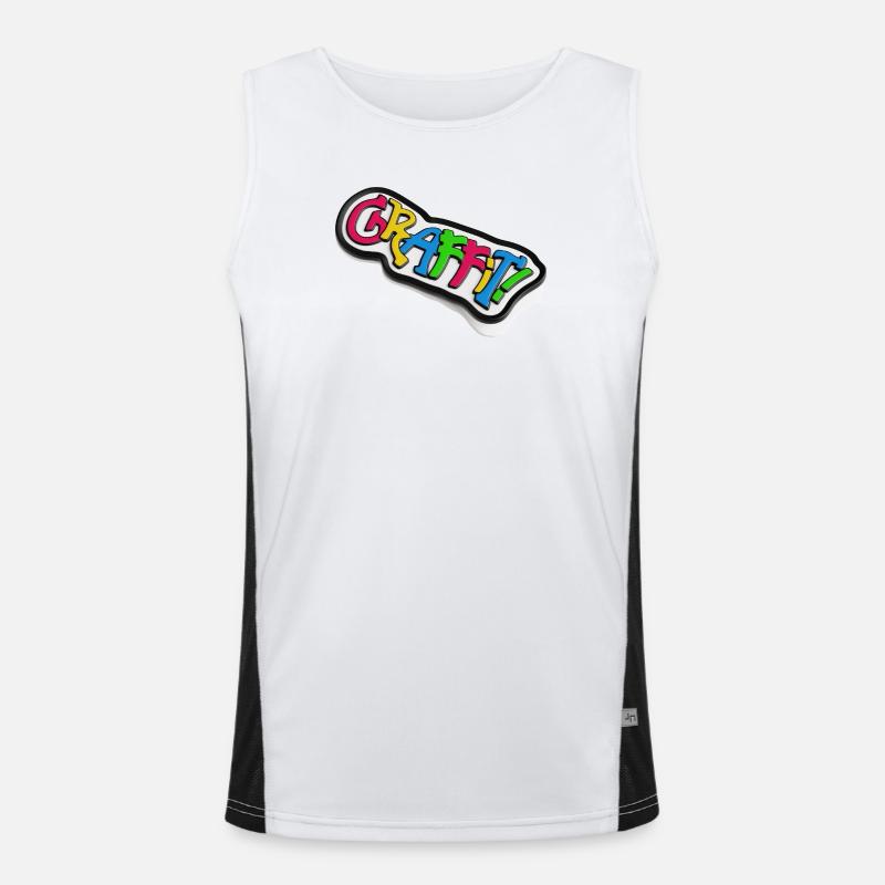 Graffiti lettrage effet 3d Débardeur respirant contrasté Homme 