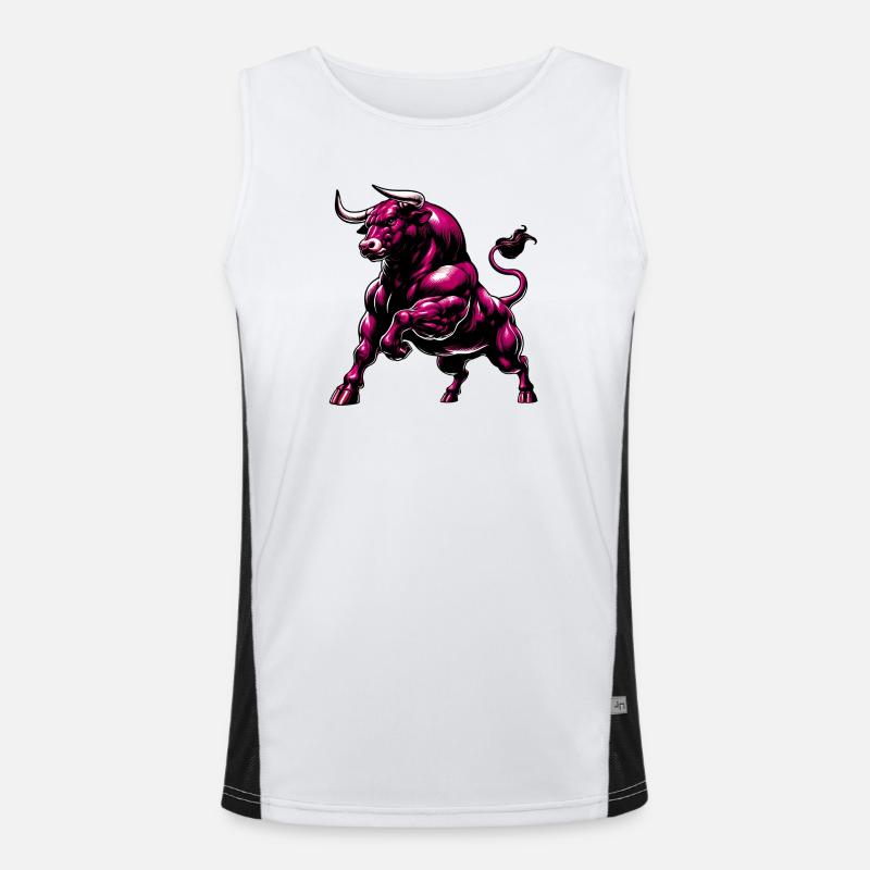 Bull - Men's Functional Contrast Tank Top  - white/black