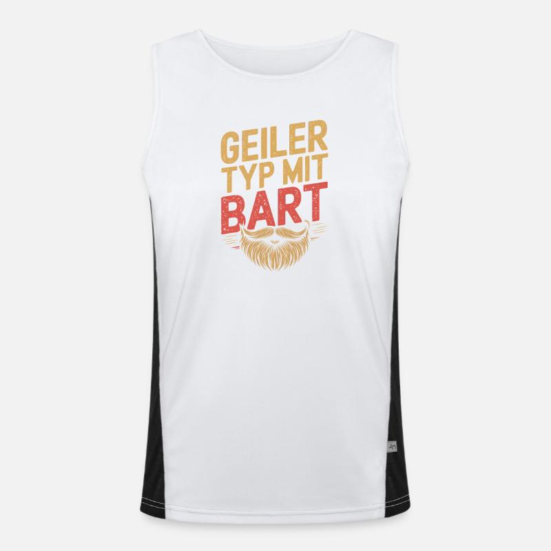 Geiler Typ Mit Bart Bartträger Barbier Vollbart Funktionelles Kontrast-Tank Top für Männer 