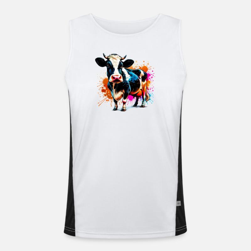 Kuh Funktionelles Kontrast-Tank Top für Männer 
