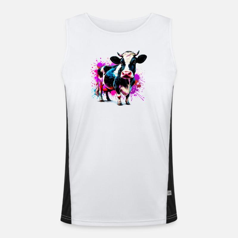 Kuh Funktionelles Kontrast-Tank Top für Männer 