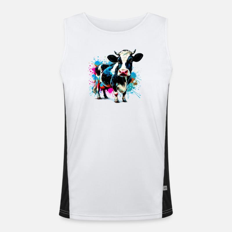 Kuh Funktionelles Kontrast-Tank Top für Männer 