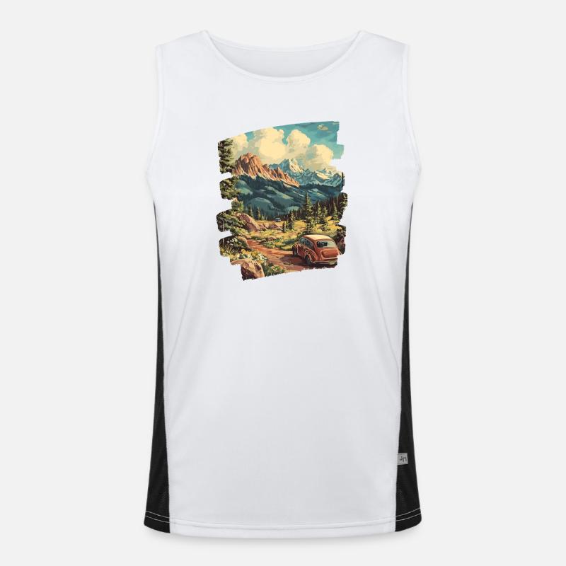 Berge Funktionelles Kontrast-Tank Top für Männer 